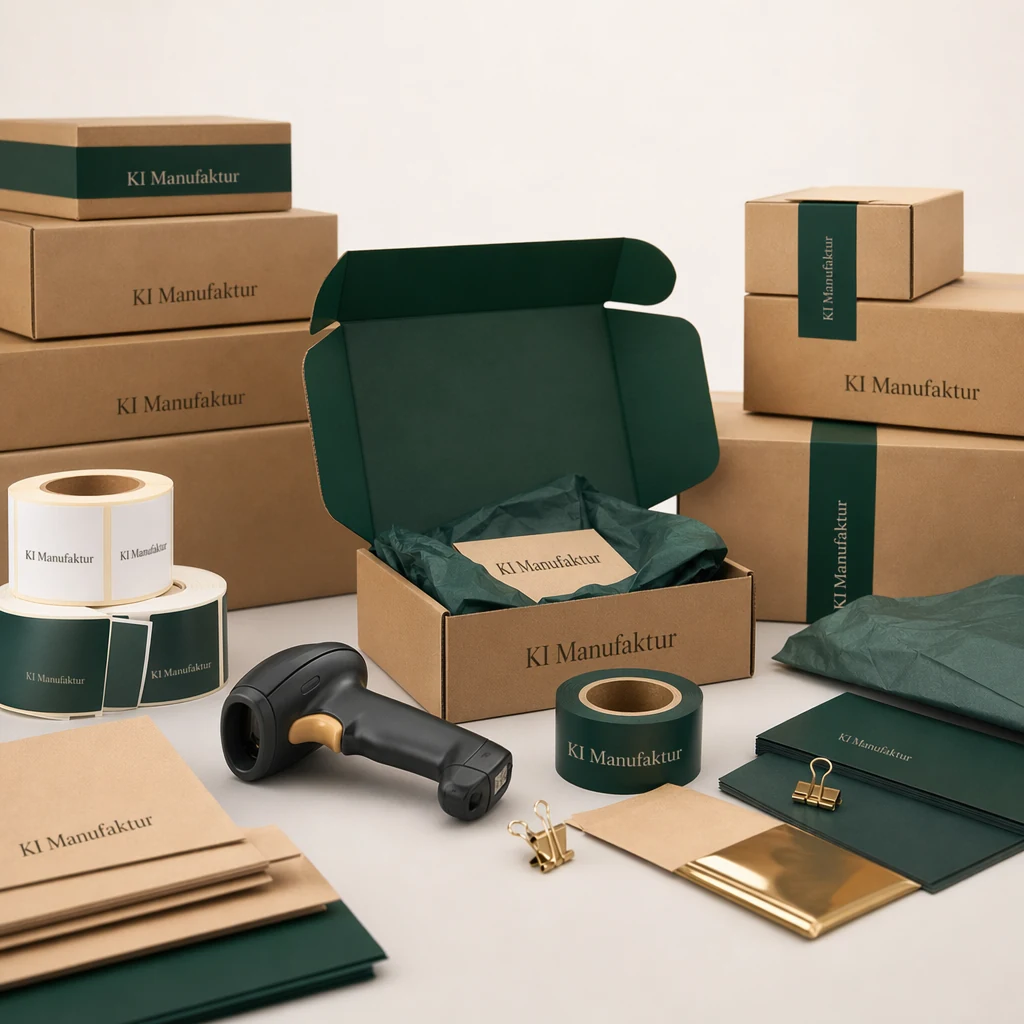 KI-generierte Logistik- und Packaging-Szene